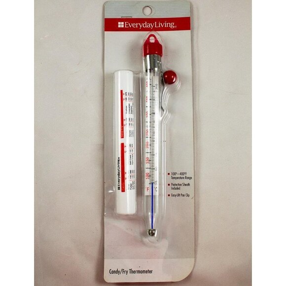Everyday Living Candy/Fry Thermometer w/Protective Sheath 8" 100-400F NOS - Picture 2 of 3